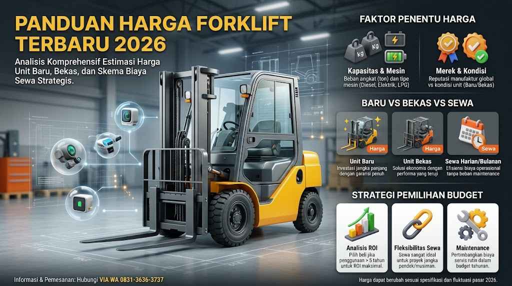 Harga Forklift Terbaru 2026: Baru, Bekas, dan Biaya Sewa
